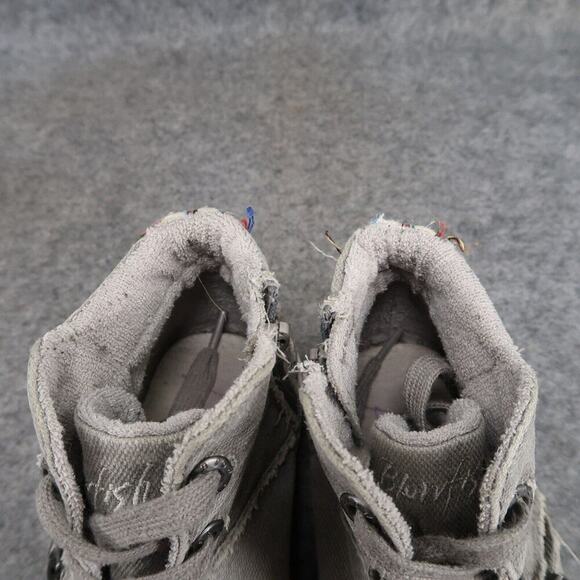 Blowfish Shoes Girls 6 Sneakers Casual Fruitcake High Top Distressed Canvas Grey - Picture 11 of 11